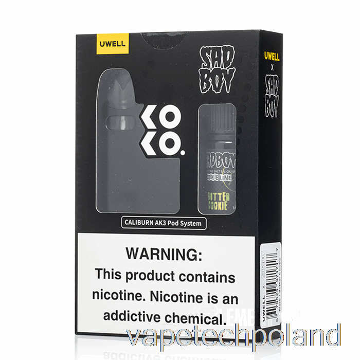 Vape Polska Uwell X Dv Caliburn Ak3 Kit + 50mg Nic Salt [czarny] Sadboy - Butter Cookie